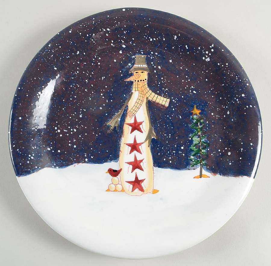 Midnight Snowman Dinner Plate by Certified International-1