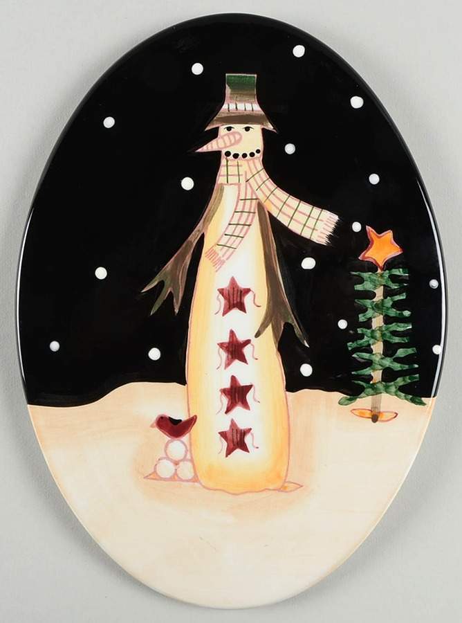 Midnight Snowman Cheese Tray by Certified International-1