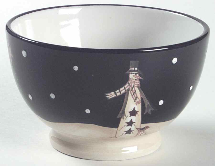 Midnight Snowman Dessert Bowl by Certified International-1
