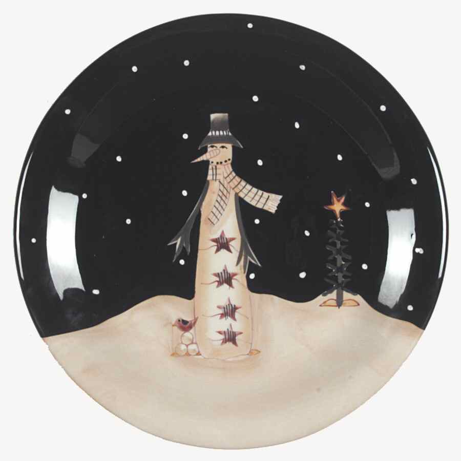 Midnight Snowman Dinner Plate by Certified International-1