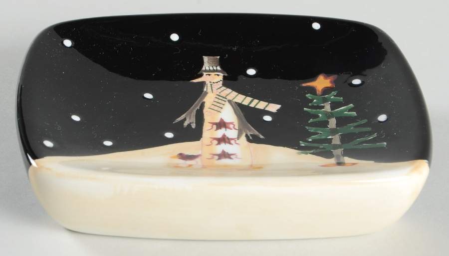 Midnight Snowman Soap Dish by Certified International-1