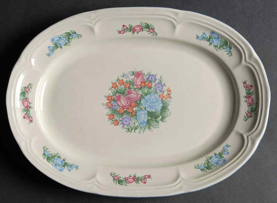 Spring Meadow 13" Oval Serving Platter by China (Made in China)-1