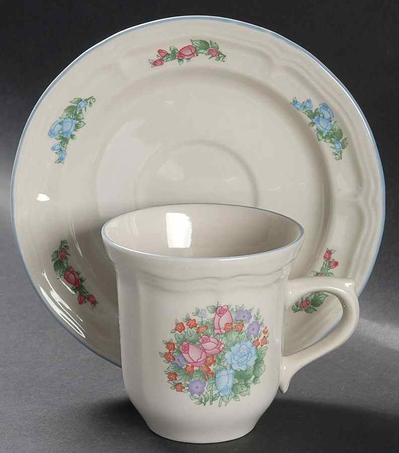 Spring Meadow Flat Cup & Saucer Set by China (Made in China)-1