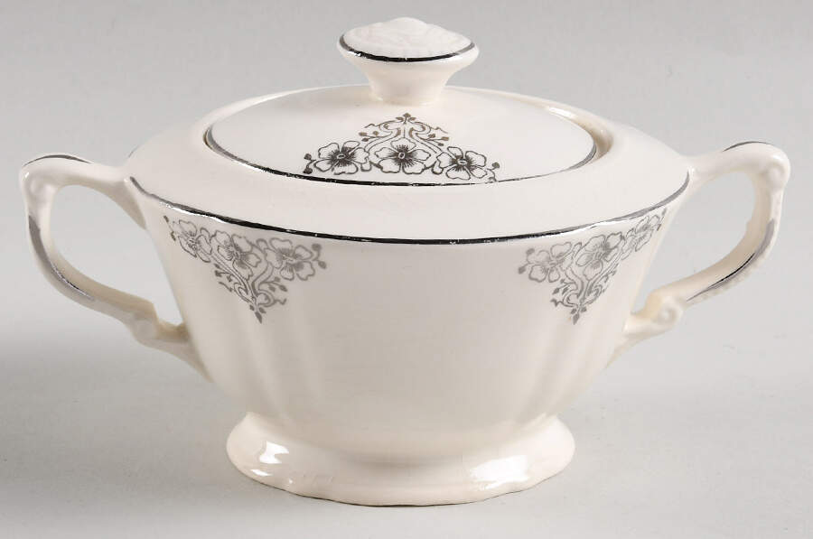 CRP68 Sugar Bowl & Lid by Crown Potteries-1