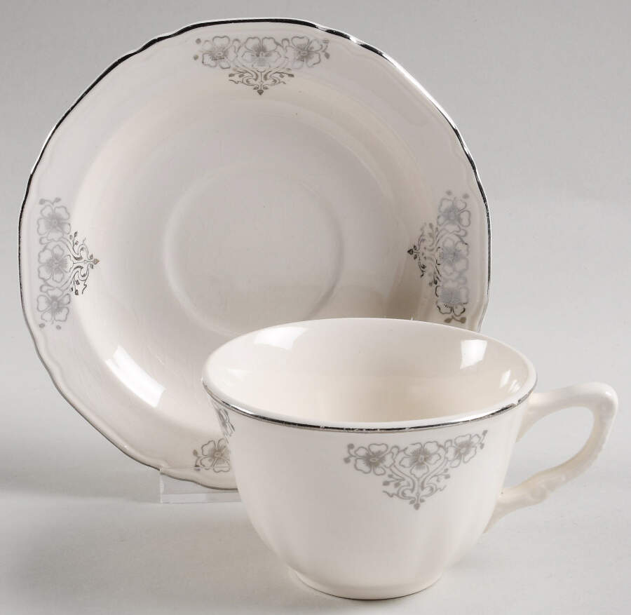 CRP68 Flat Cup & Saucer Set by Crown Potteries-1