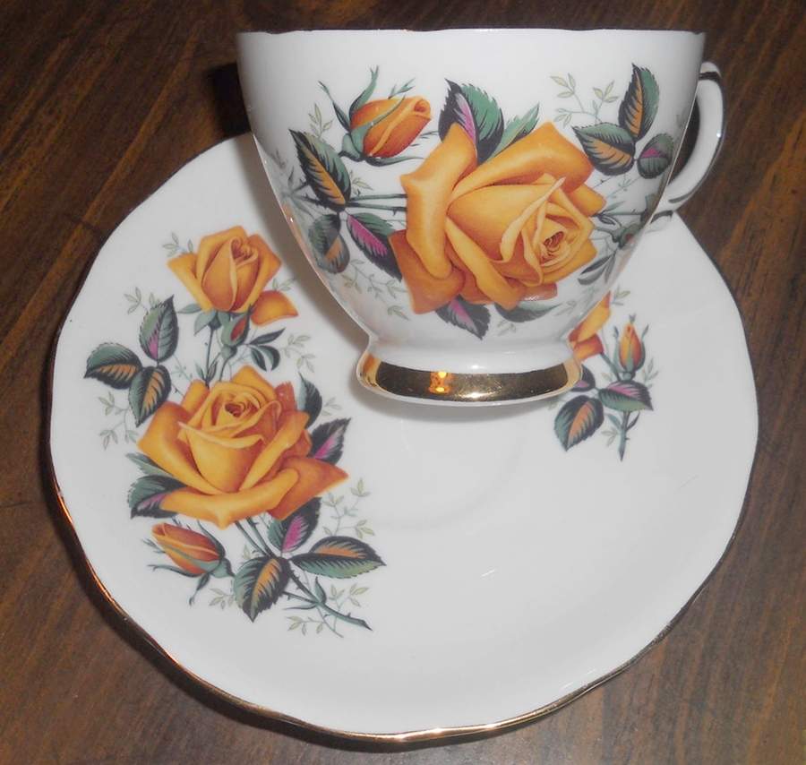CLC45 Footed Cup & Saucer Set by Colclough-1