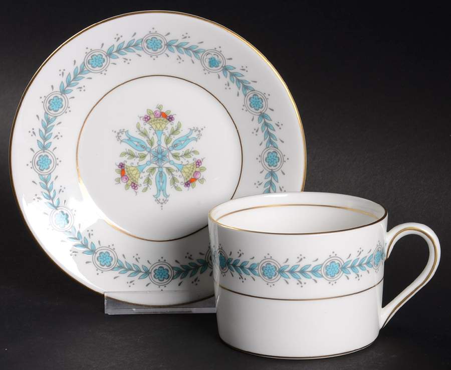 Geneva (Athens Shape) Flat Cup & Saucer Set by Coalport-1