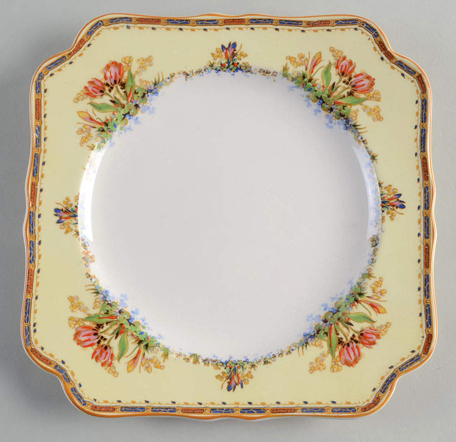 Tulip Square Dinner Plate by Crown Ducal-1