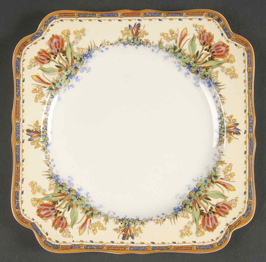 Tulip Square Salad Plate by Crown Ducal-1