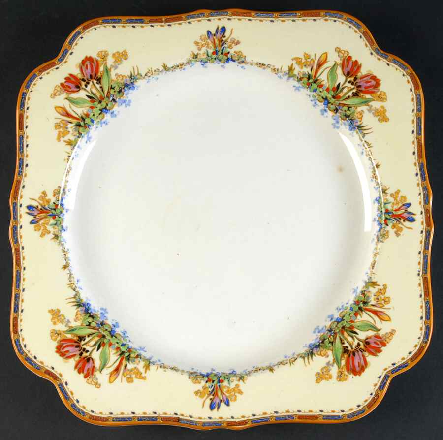 Tulip 12" Square Chop Plate by Crown Ducal-1