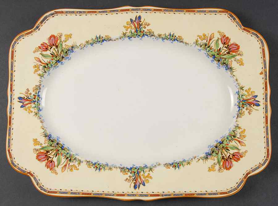 Tulip 16" Oval Serving Platter by Crown Ducal-1