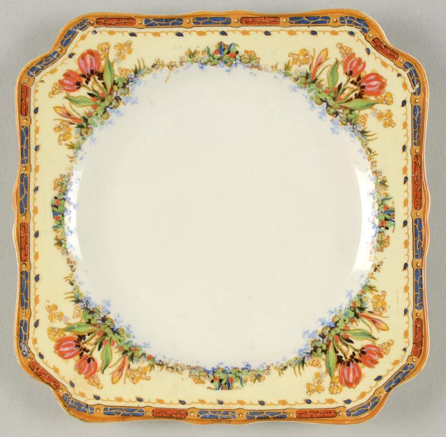 Tulip Square Bread & Butter Plate by Crown Ducal-1