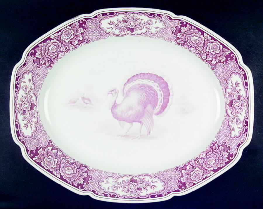 Turkey Dish 21" Oval Serving Platter by Crown Ducal-1