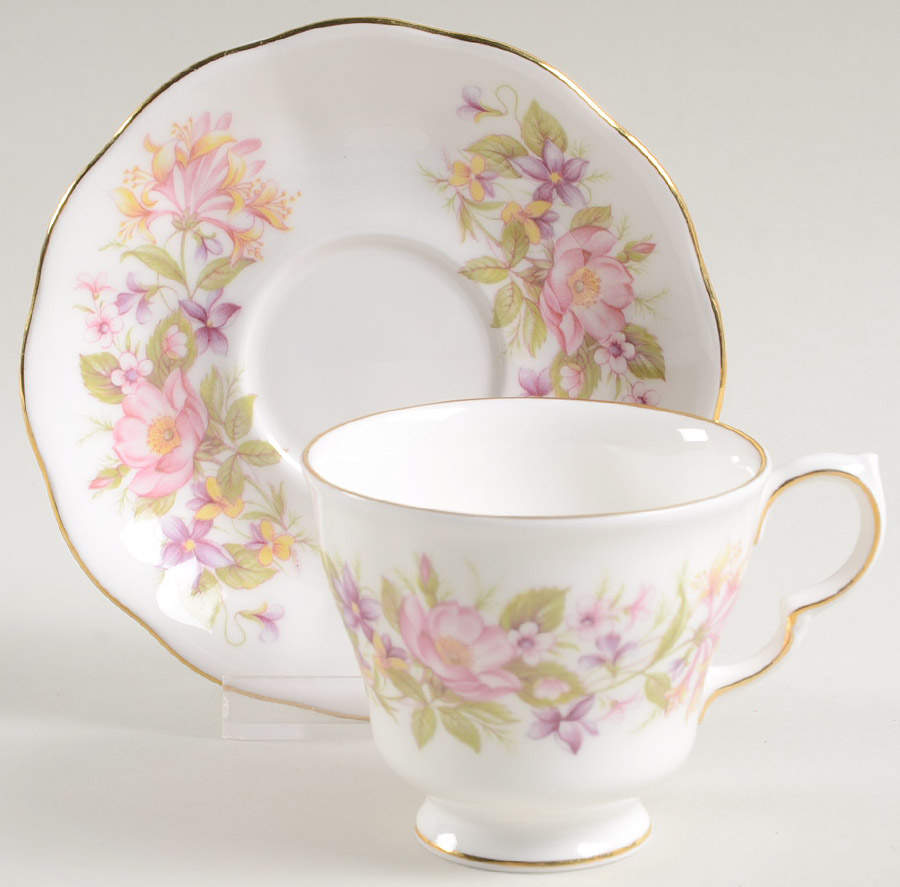 Wayside Footed Demitasse Cup & Saucer Set by Colclough-1