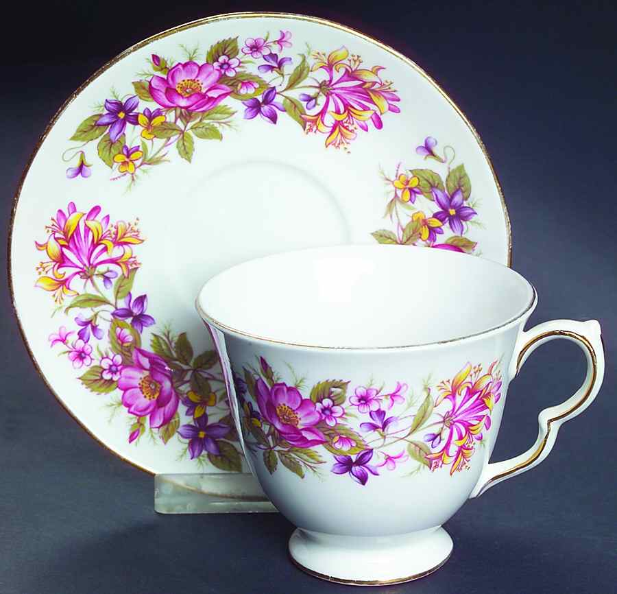 Wayside Footed Cup & Saucer Set by Colclough-1