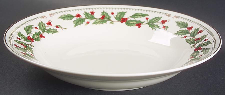 Ivory Holly (Japan) Rim Soup Bowl by The Cellar (China)-1
