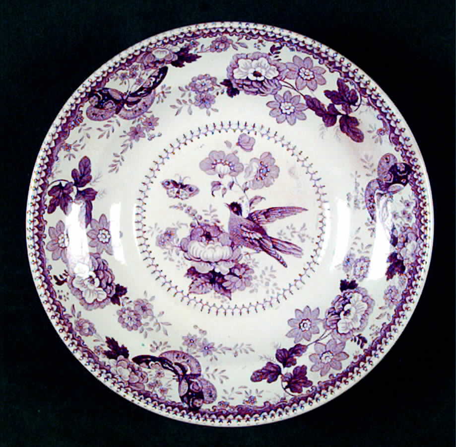 Butterfly Purple Saucer for Oversized Cup by Clews (Staffordshire)-1