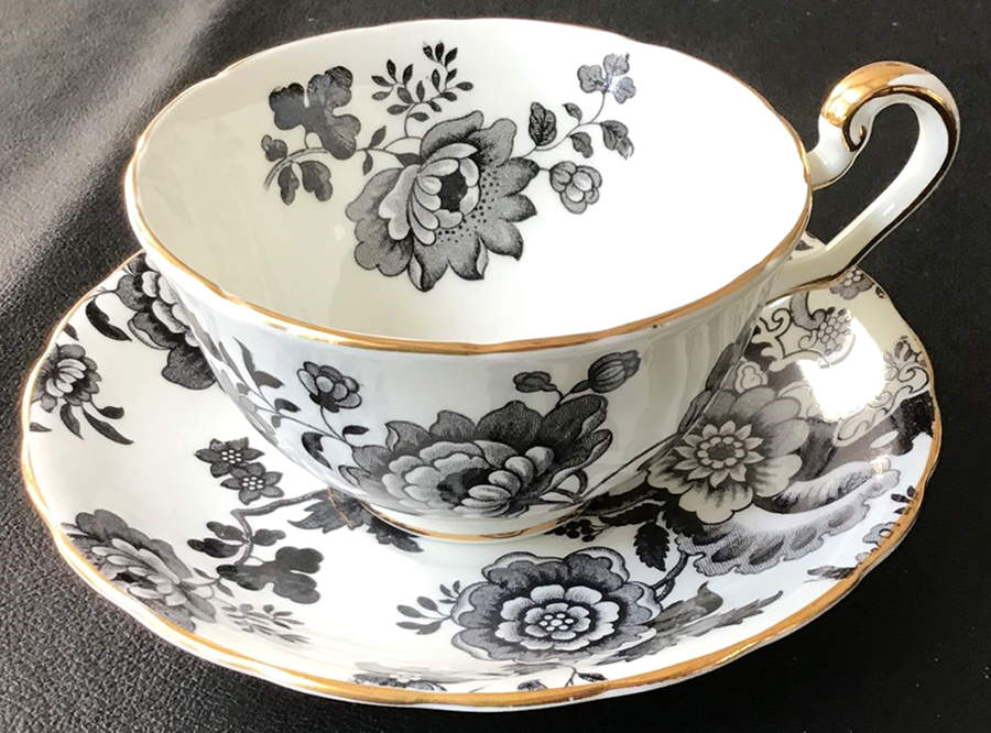 Mandarin Black Footed Cup & Saucer Set by Cartwright & Edwards-1