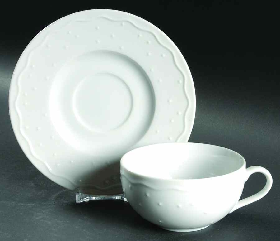 Water Music Flat Cup & Saucer Set by Crate & Barrel-1
