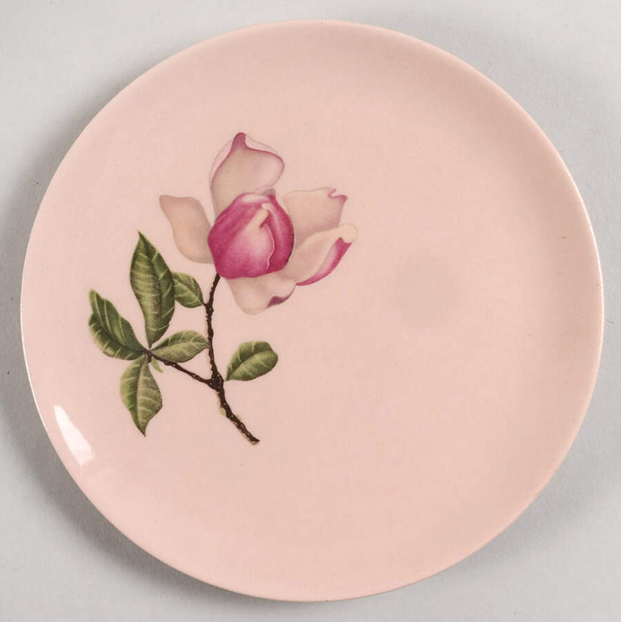 Southern Bell Pink Bread & Butter Plate by Crooksville-1