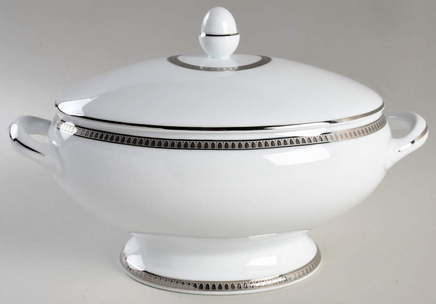 Malmaison (Platinum) Oval Covered Vegetable by Christofle-1