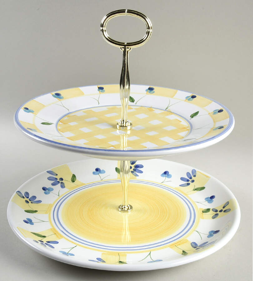 Zafferano 6 5/8"-10"  2 Tiered Serving Tray (Dp, Sp) HC by Caleca-1
