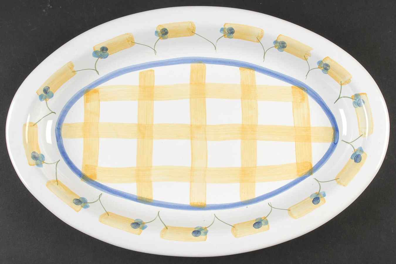 Zafferano 14" Oval Serving Platter by Caleca-1