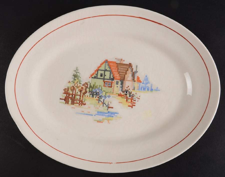 CRO172 11" Oval Serving Platter by Crooksville-1