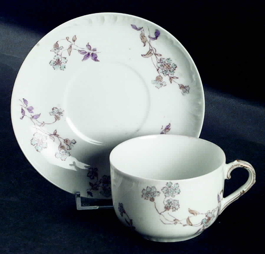 Schleiger 372 Flat Cup & Saucer Set by Charles Field Haviland-1