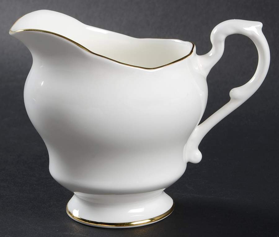 White and Gold Creamer by Colclough-1