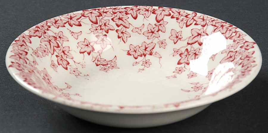 Early English Ivy Pink (No Ribs, Smooth) Fruit/Dessert (Sauce) Bowl by Crown Ducal-1