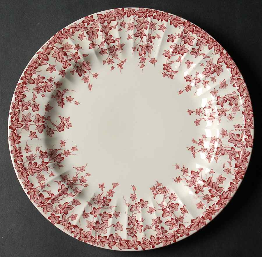 Early English Ivy Pink (Ribbed, Smooth) Salad Plate by Crown Ducal-1