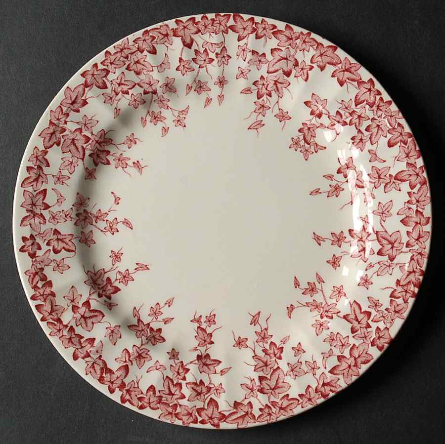 Early English Ivy Pink (Ribbed, Smooth) Bread & Butter Plate by Crown Ducal-1