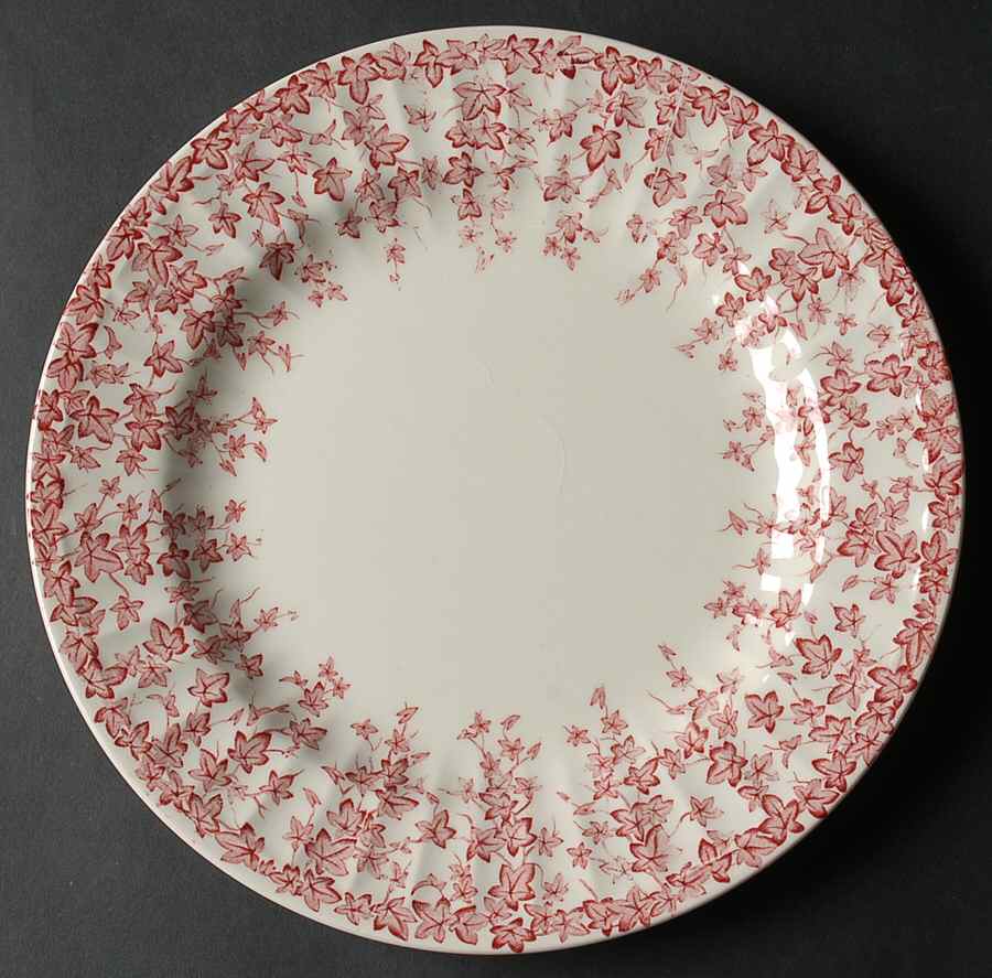 Early English Ivy Pink (Ribbed, Smooth) Luncheon Plate by Crown Ducal-1