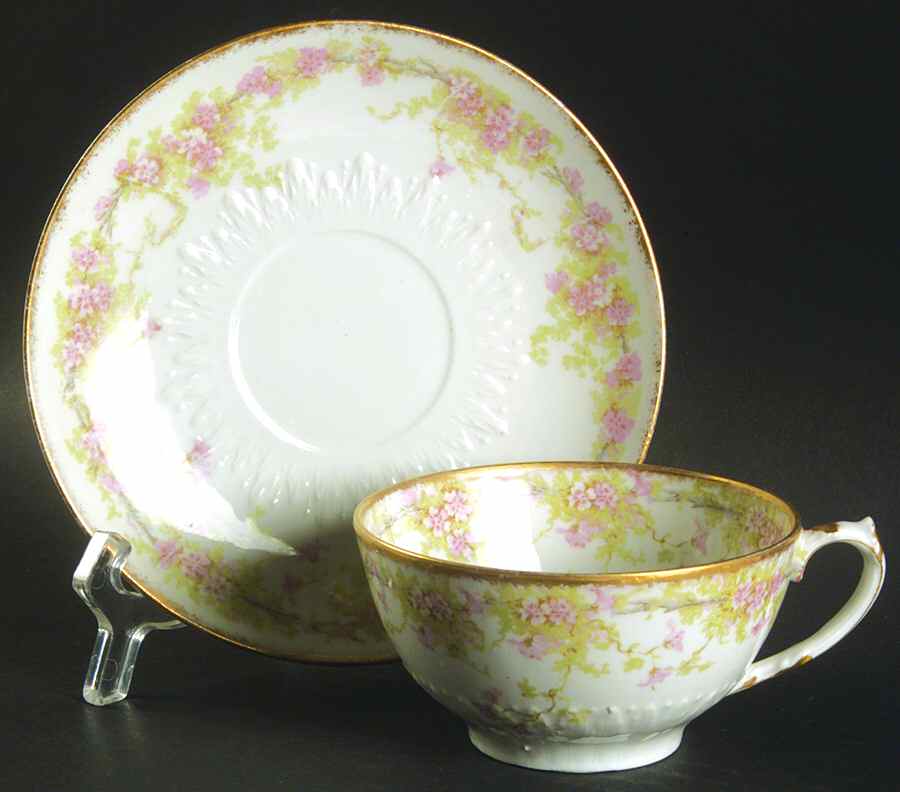 Schleiger 389b Flat Cup & Saucer Set by Charles Field Haviland-1