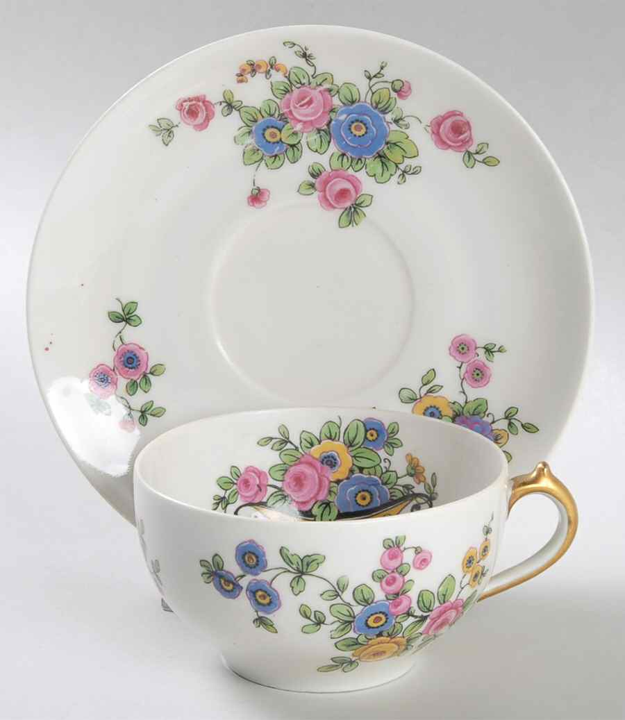 CHF593 Flat Cup & Saucer Set by Charles Field Haviland-1