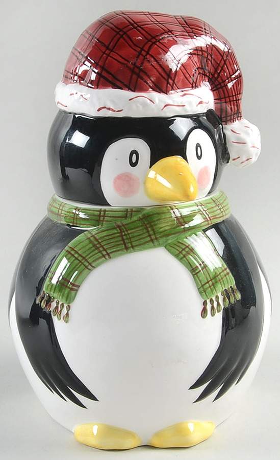 Christmas Twilight Collection Figural Cookie Jar & Lid by The Cellar (China)-1