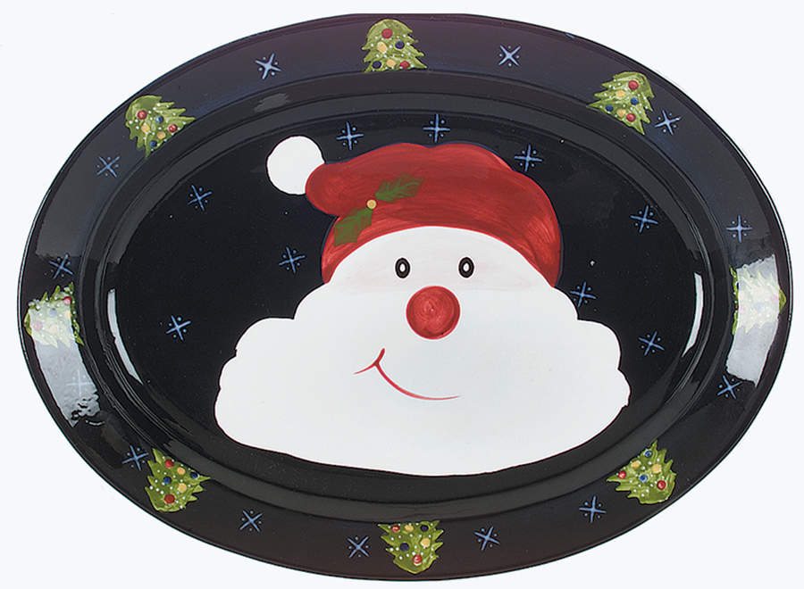 Christmas Twilight Collection 16" Oval Serving Platter by The Cellar (China)-1