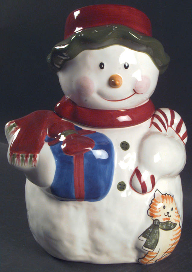 Christmas Twilight Collection Figural Cookie Jar & Lid by The Cellar (China)-1