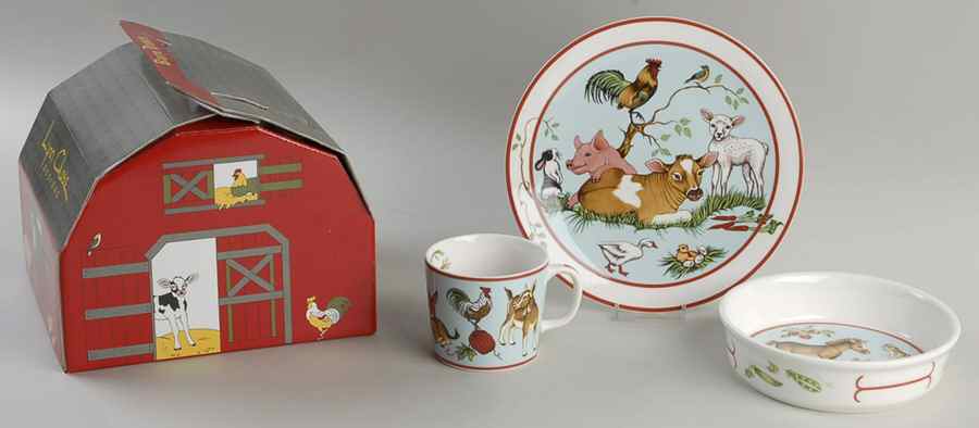 Barn Dance (3 Pc) Boxed Child's Set (Child Bowl, Plate & Mug) by Lynn Chase-1