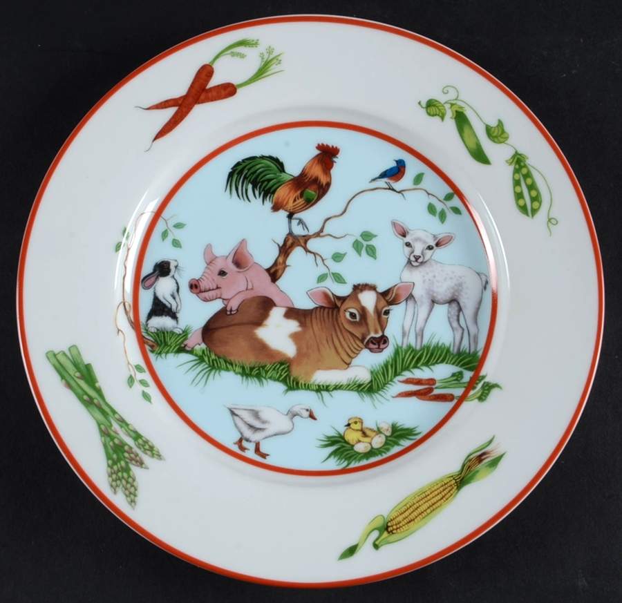 Barn Dance Child's Plate by Lynn Chase-1