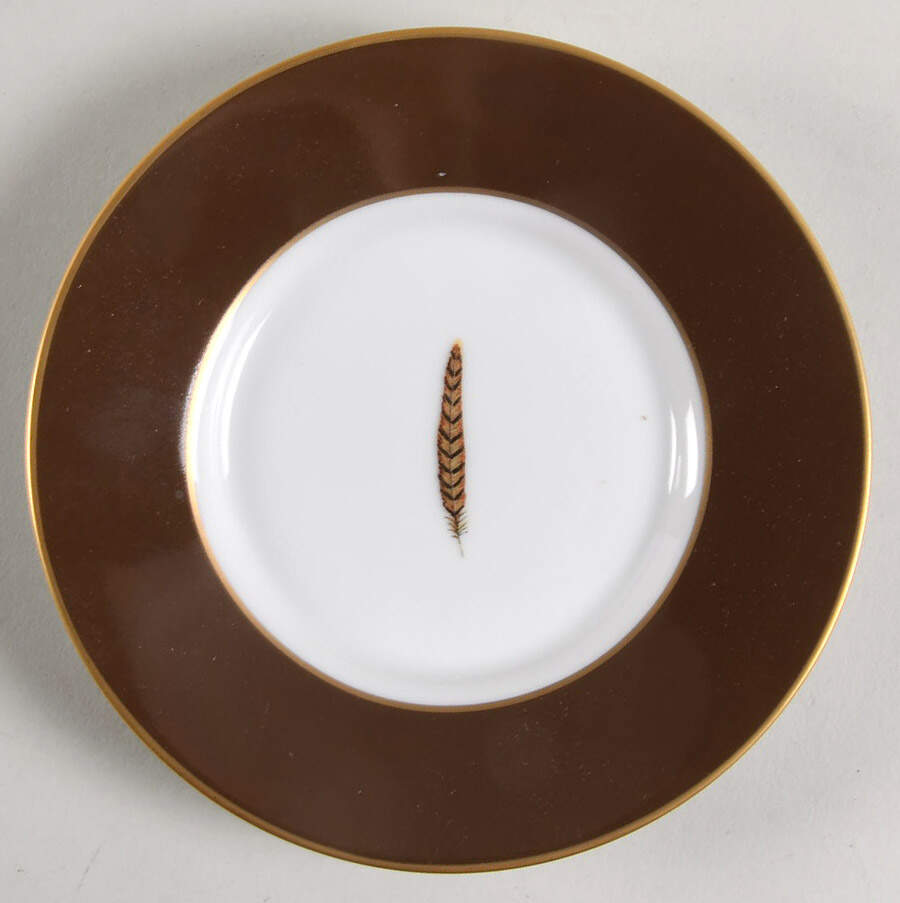 Winter Game Birds Chestnut Brown Saucer by Lynn Chase-1