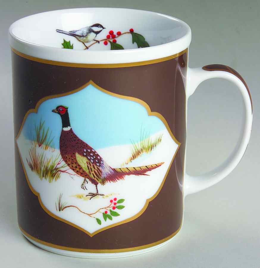 Winter Game Birds Chestnut Brown Mug by Lynn Chase-1