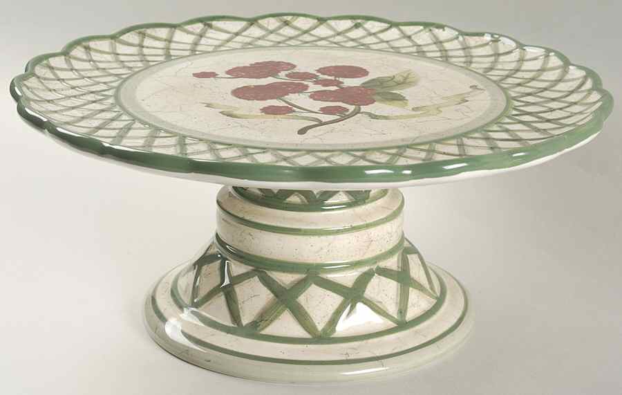 Fruit Lattice 12" Diameter Pedestal Cake Stand by Certified International-1