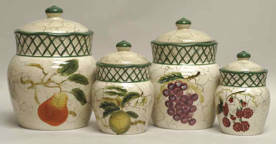 Fruit Lattice (4 Piece) Canister Set (Box Set) by Certified International-1