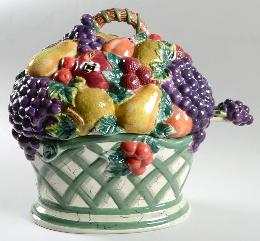 Fruit Lattice Tureen & Lid w/Ladle by Certified International-1