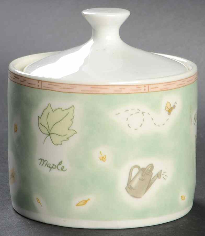 Country Garden Sugar Bowl & Lid by China (Made in China)-1