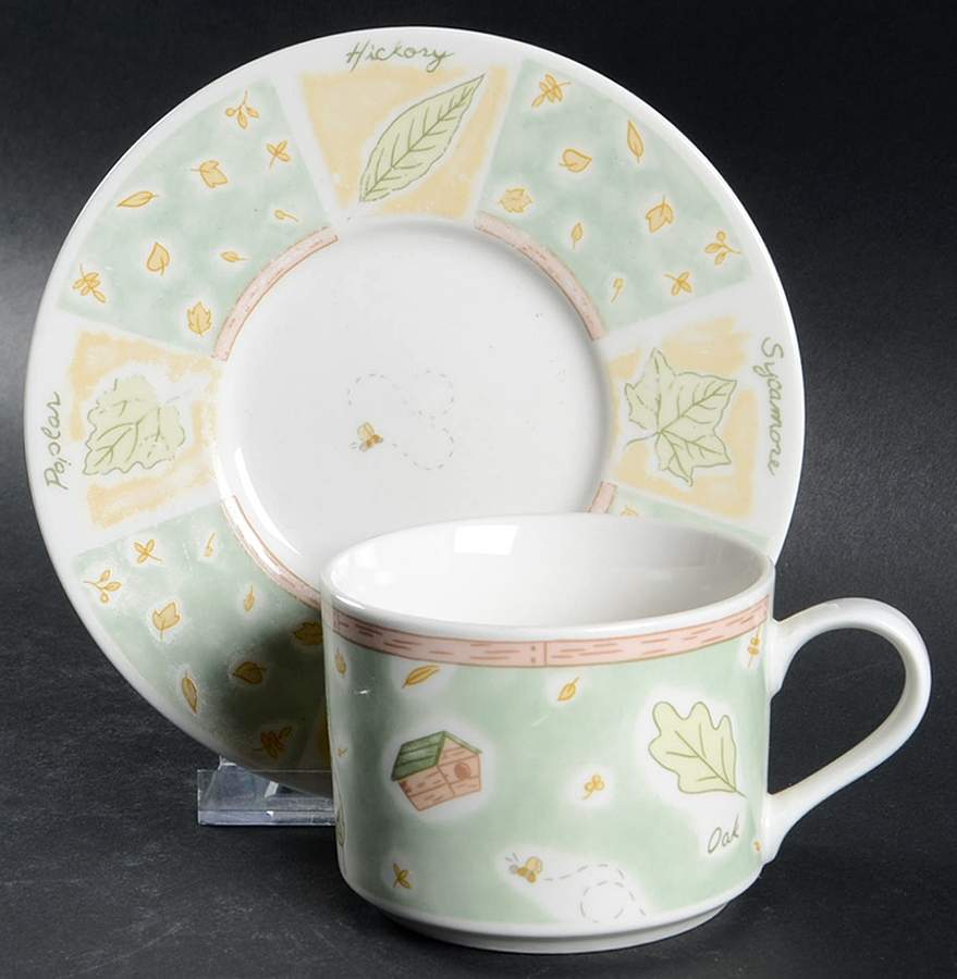 Country Garden Flat Cup & Saucer Set by China (Made in China)-1