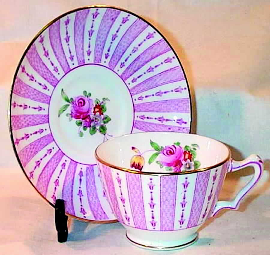 F10645 Footed Cup & Saucer Set by Crown Staffordshire-1