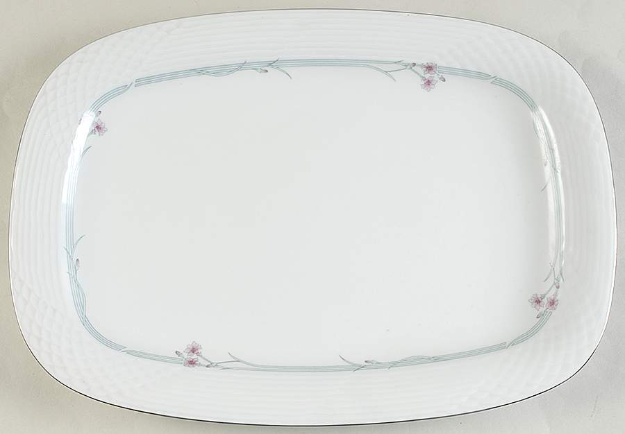 Aquamarine 14" Oval Serving Platter by China Pearl-1